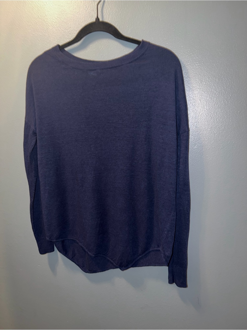Barneys New York Navy Crewneck Lightweight Sweater
